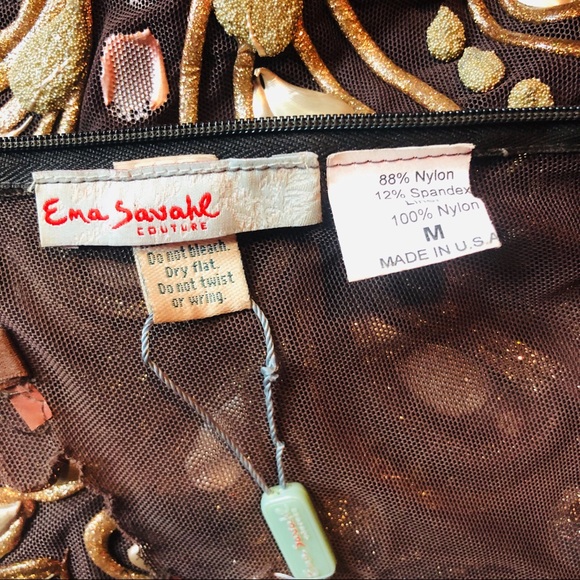 Ema Savahl • Bronze Fluter Hand Painted Dress - Picture 6 of 8